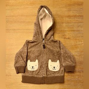 Carter’s Boy’s Hooded Doggie Sweater with Sherpa Lined Hood For Baby (3-Months)